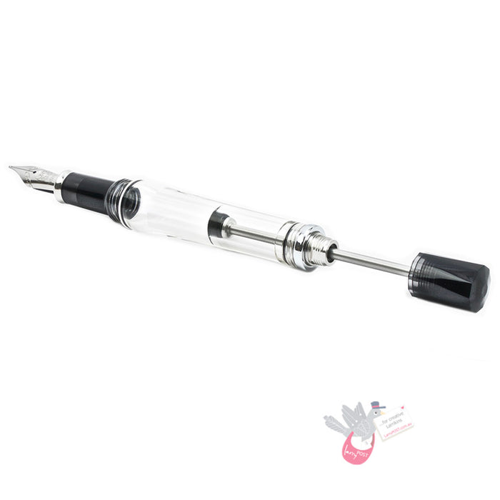 TWSBI Vac 700R Fountain Pen - Clear with aluminium trim - Broad Nib