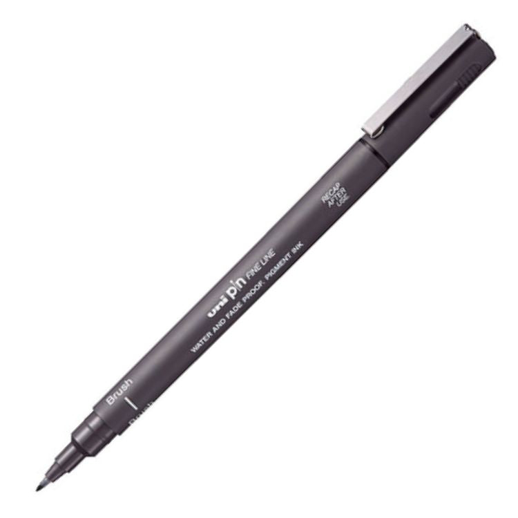 UNI PIN Fine Line Pen - Brush Tip - Dark Grey