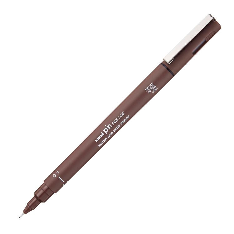 UNI PIN Fine Line Pen - 0.1 - Sepia