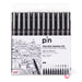UNI PIN Fine Line Pen - Set 12 - Black