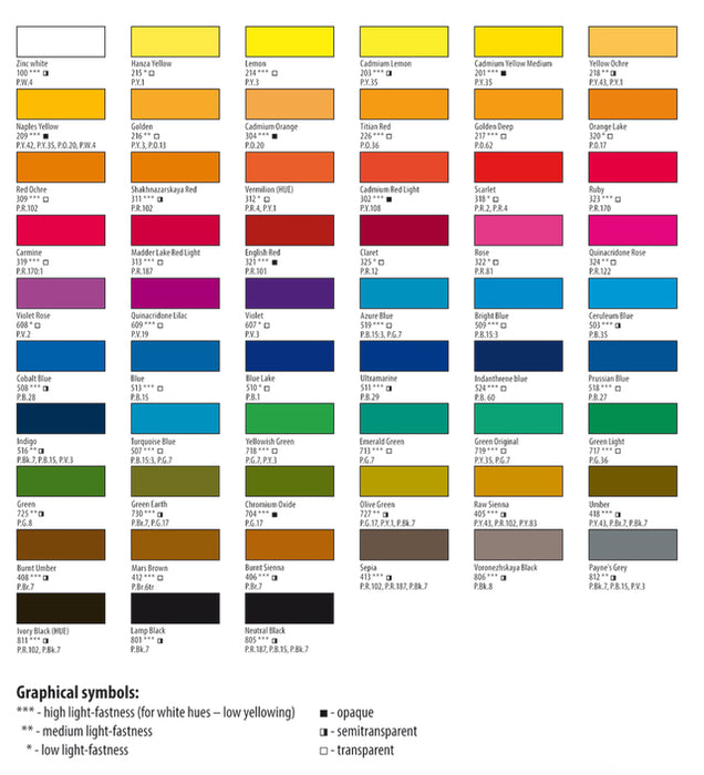 WHITE NIGHTS Artists' Watercolours Metal Set - 12 Full Pans