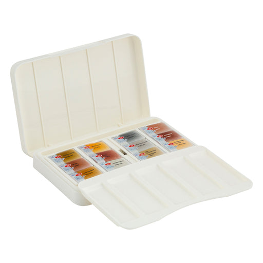 WHITE NIGHTS Artists' Watercolours Set - 12 Full Pans & Palette - Metallics and Pastels