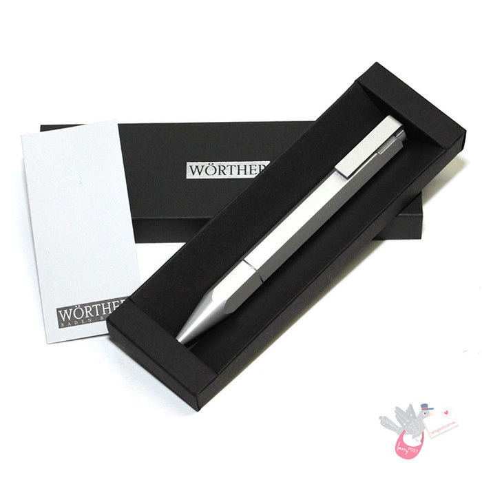 WORTHER Compact Ballpoint Pen - Anodised Aluminium