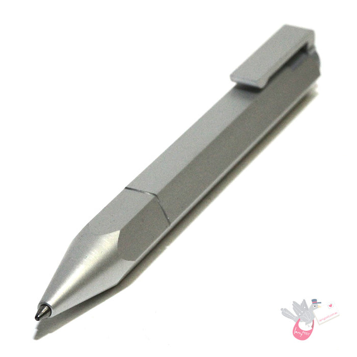 WORTHER Compact Fountain Pen (Medium Nib) and Ballpoint Set - Anodised Aluminium