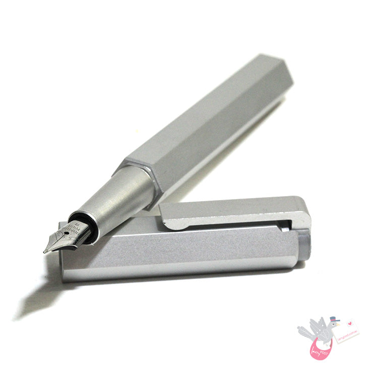 WORTHER Compact Fountain Pen - Anodised Aluminium - Medium Nib