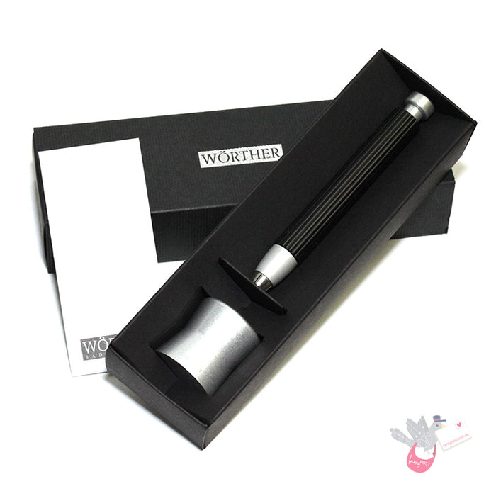 WORTHER Profil Clutch Pencil 5.6mm with Pen Stand and Sharpener - Black Aluminium