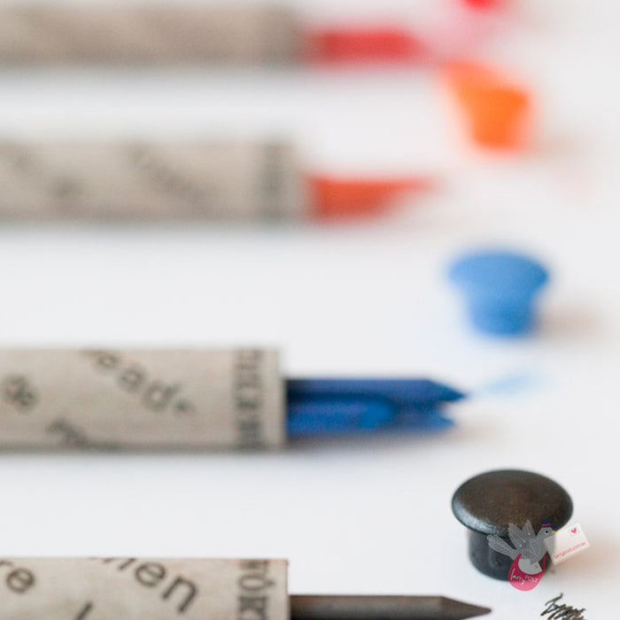 WORTHER Shorty Mechanical Pencil 3.15mm - Soft Grip - Blue with Blue Clip