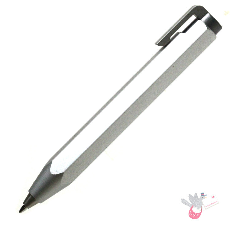 WORTHER Shorty Ballpoint Pen - Anodised Aluminium - with Leather Case