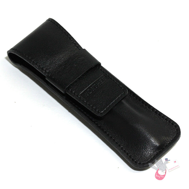 WORTHER Shorty Ballpoint Pen - Anodised Aluminium - with Leather Case