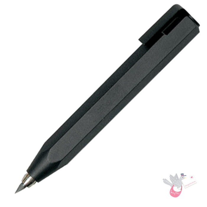 WORTHER Shorty Mechanical Pencil 3.15mm - Soft Grip - Black with Black Clip