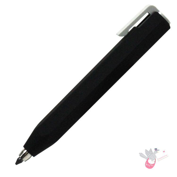 WORTHER Shorty Mechanical Pencil 3.15mm - Soft Grip - Black with Grey Clip