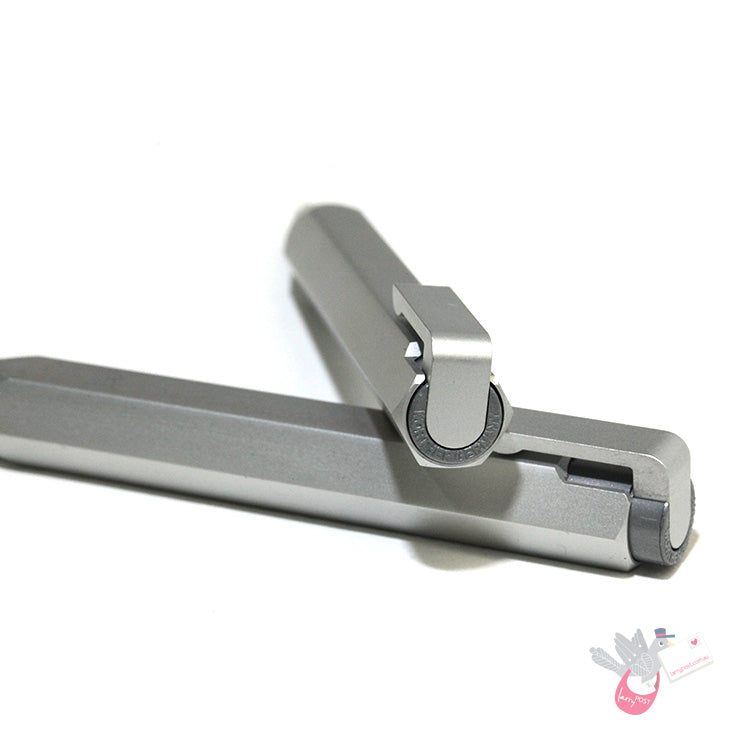 WORTHER Shorty Ballpoint Pen - Anodised Aluminium - with Leather Case