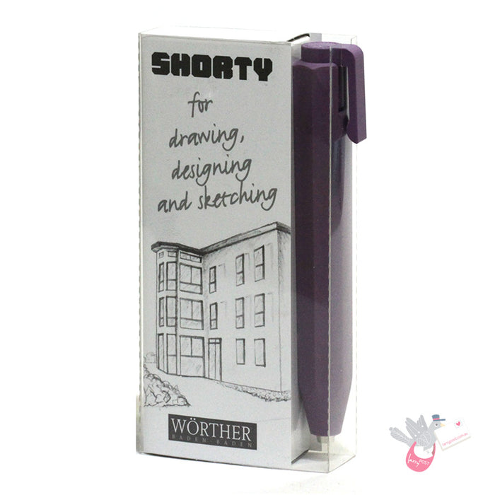WORTHER Shorty Mechanical Pencil 3.15mm - Soft Grip - Violet with Violet Clip