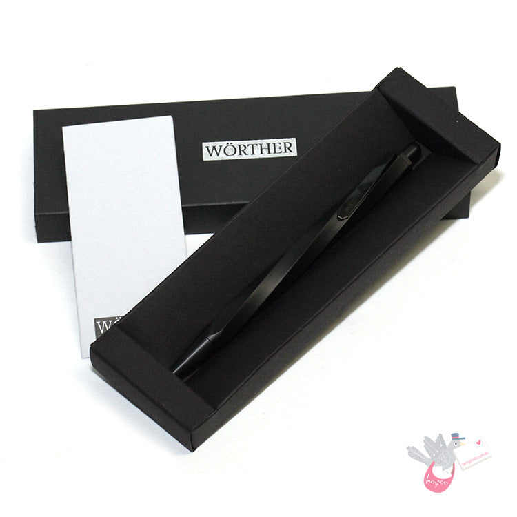 WORTHER Spiral Ballpoint - Black Anodised Aluminium