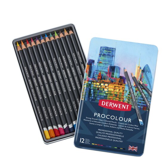 DERWENT Procolour Pencils Tin 24 Asst