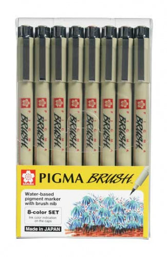 SAKURA Pigma Brush Set (8 Colours)