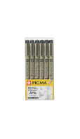 SAKURA Pigma Micron 6-Pack (01, 02, 03, 04, 05, 08) - Black