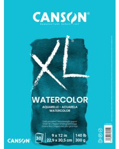 CANSON XL Watercolour Pad (Cold Press, 300gsm) - 9 x 12" - 30 Sheets 