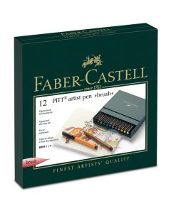 FABER-CASTELL PITT Artist Pen - Case Set - 12 Assorted Brushes