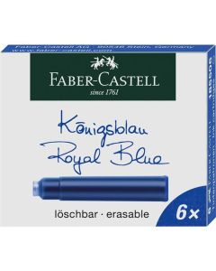FABER-CASTELL Fountain Pen Ink Cartridge - Pack of 6 - Blue