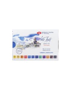 WHITE NIGHTS Limited Edition Artists' Watercolours Set - 12 Full Pans & Plastic Palette - Urban Landscape