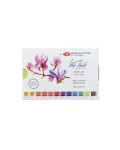 WHITE NIGHTS Limited Edition Artists' Watercolours Set - 12 Full Pans & Plastic Palette - Botanica 
