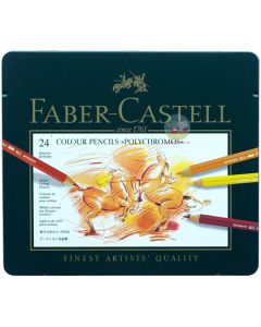FABER-CASTELL Polychromos Coloured Pencils - Tin of 24