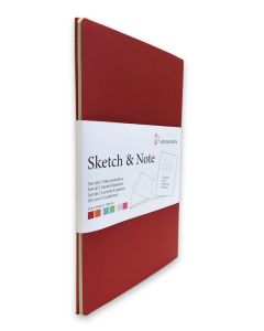 HAHNEMUEHLE Sketch & Note Booklet (125gsm) - A5 - 2 Pack - Red/Orange