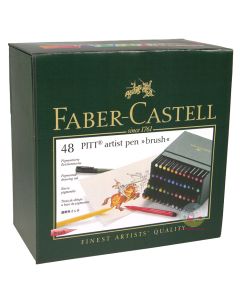 FABER-CASTELL PITT Artist Pen - Case Set - 48 Assorted Brushes