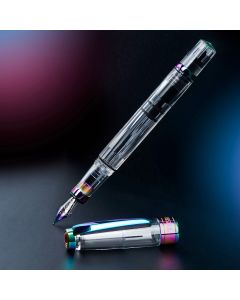 TWSBI Diamond 580 Iris Fountain Pen - Clear with plated aluminium trim - 1.1mm Italic (stub) Nib