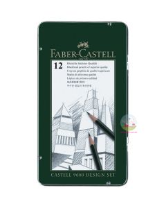 FABER-CASTELL Series 9000 Graphite Pencils - Design Set - 5B to 5H - Tin of 12