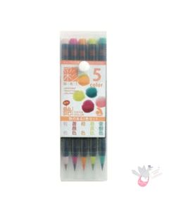 AKASHIYA SAI Watercolour Brush Marker - 5 Colour Set - Winter