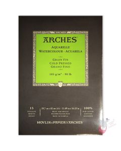 ARCHES Watercolour Pad (Cold Pressed, Medium) 185g - 15 Sheets - A3