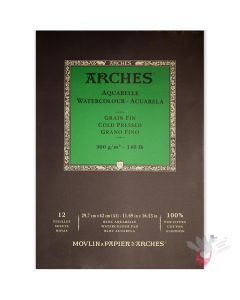 ARCHES Watercolour Pad (Cold Pressed, Medium) 300g - 12 Sheets - A3