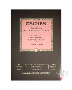 ARCHES Watercolour Pad (Smooth) 185g - 15 Sheets - A3