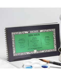ARCHES Watercolour Travel Journal (Cold Pressed, Medium) 300g - 15 Sheets - 6 x 10" (15 x 25cm)