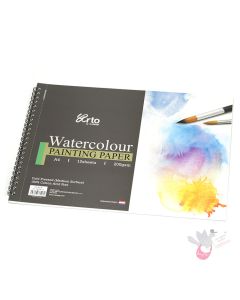 ARTO Watercolour Spiral Pad - 100% Cotton - Cold Press - 200gsm - 12 Sheets (Perforated) - A4