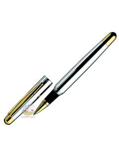 OTTO HUTT Design 02 - Gold / Sterling Silver Rollerball Pen with Cap - Bicolour Smooth Surface