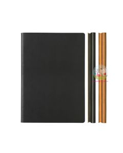 DAYCRAFT Signature Duo Notebook Soft Cover - Ruled and Dotted (A5) - Black / Brown