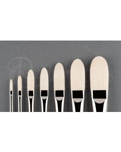 ROSEMARY & CO Series 2065 - Long Handle Brush - Bristle - Chungking Extra Long Filbert - Size 6 (11.5 x 31.2mm)