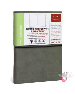 CIAK Bonded Leather Cover Notebook - Large (A5) - Plain Page - Grey