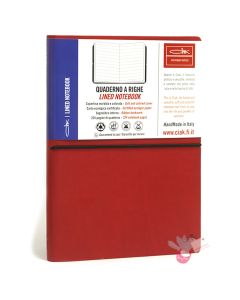 CIAK Soft Cover Leather Notebook - Large (A5) - Ruled - Red