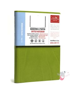 CIAK Bonded Leather Cover Notebook (A5) - Dotted - Lime green