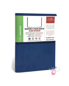CIAK Bonded Leather Cover Notebook - Medium (B6) - Plain Pages - Blue