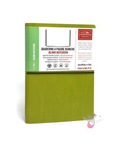 CIAK Bonded Leather Cover Notebook - Medium (B6) - Plain Pages - Green