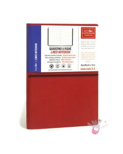 CIAK Bonded Leather Cover Notebook - Medium (B6) - Ruled Pages - Red