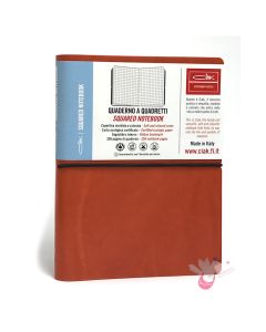 CIAK Soft Cover Leather Notebook - Medium (B6) - Squared / Grid - Orange