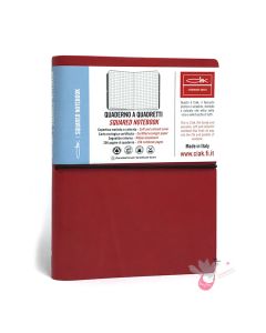 CIAK Soft Cover Leather Notebook - Medium (B6) - Squared / Grid - Red