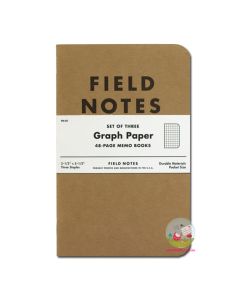 FIELD NOTES Original -  Set of 3 - Pocket (A6 9x13cm) - Natural Kraft Colour - Graph/Squared
