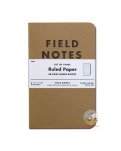FIELD NOTES Original - Set of 3 - Pocket (A6 9 x 14cm) - Natural Kraft Colour - Ruled